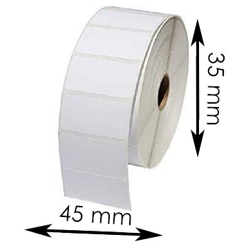 White Direct Thermal Sticker Label Roll,(1000PCS) Size: 45 x 35 mm(DT)