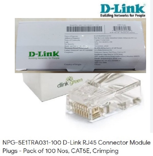 D-Link CAT6 UTP RJ45 Connector