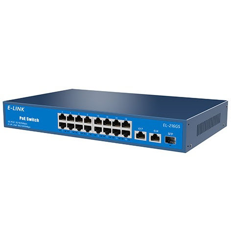 E-LINK EL-216GS 16POE+2FE POE Switch